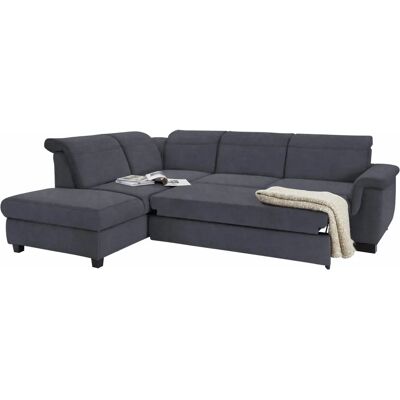 Domo Collection Sully Ecksofa - Microfaser, L-Form, Dunkelgrau, Bettfunktion Domo Collection Sully Ecksofa - Microfaser, L-Form, Dunkelgrau, Bettfunktion