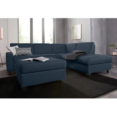 DOMO COLLECTION Florentina L-Form Sofa - Modernes Dunkelblau DOMO COLLECTION Florentina L-Form Sofa - Modernes Dunkelblau