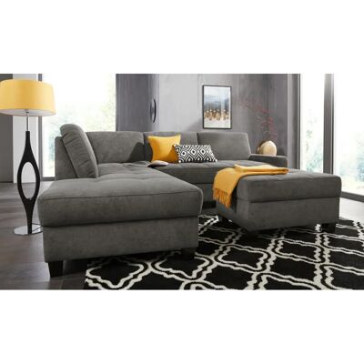 DOMO COLLECTION Florentina L-Form Sofa - Microfaser Chenille, Linke Ottomane, 243x84x209cm DOMO COLLECTION Florentina L-Form Sofa - Microfaser Chenille, Linke Ottomane, 243x84x209cm
