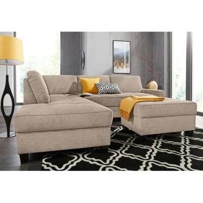 Domo Collection Florentina L-Form Beige Sofa - Sofa Domo Collection Florentina L-Form Beige Sofa - Sofa