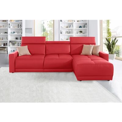 Domo Collection Ava L-Form Sofa mit Recamiere, Rot Domo Collection Ava L-Form Sofa mit Recamiere, Rot