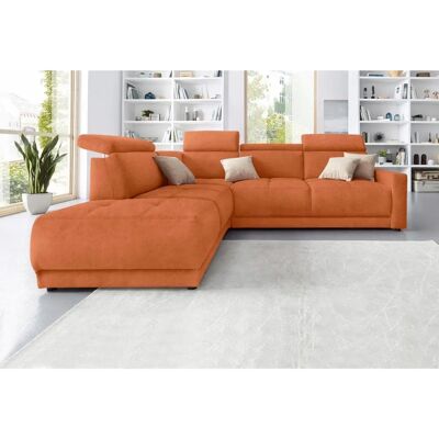 Domo Collection Ava L-Form Orange Sofa - L-Form Couch Domo Collection Ava L-Form Orange Sofa - L-Form Couch