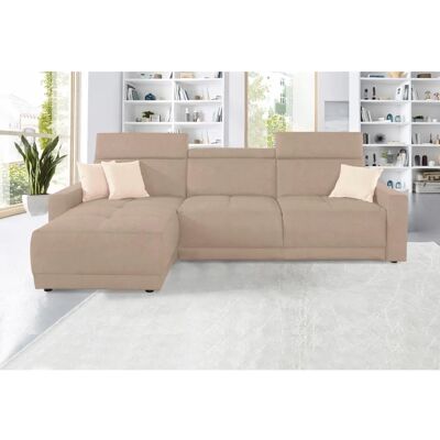 DOMO COLLECTION Ava L-Form Sofa Microfaser Beige - Couch DOMO COLLECTION Ava L-Form Sofa Microfaser Beige - Couch