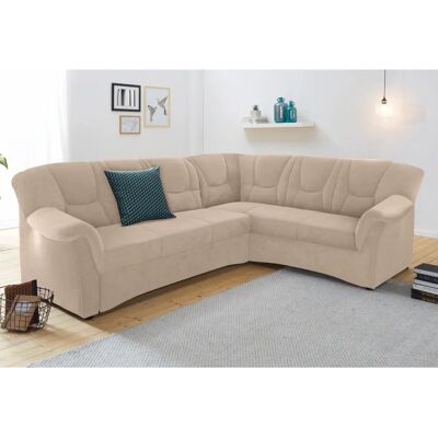 Domo Collection Sarafina L-Form Sofa - Microfaser Beige, Links/Rechts Domo Collection Sarafina L-Form Sofa - Microfaser Beige, Links/Rechts