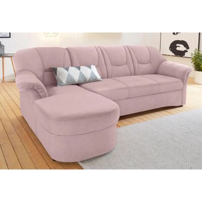 Domo Collection Sarafina L-Form Sofa - Mikrofaser, Rosa, 232cm Domo Collection Sarafina L-Form Sofa - Mikrofaser, Rosa, 232cm