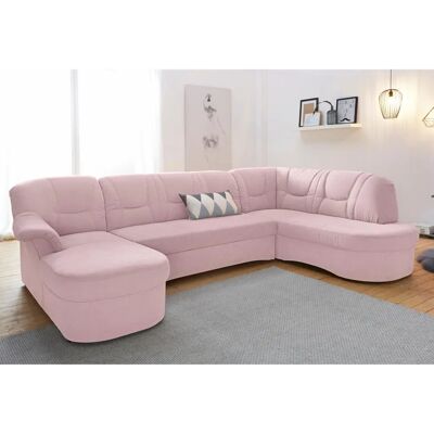 Domo Collection Sarafina U-Form Sofa - Mikrofaser, Rosa, 295cm Domo Collection Sarafina U-Form Sofa - Mikrofaser, Rosa, 295cm