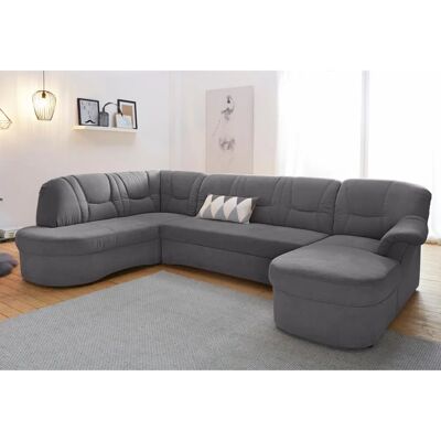 Domo Collection Sarafina U-Form Sofa - Microfaser, Braun, 295cm Domo Collection Sarafina U-Form Sofa - Microfaser, Braun, 295cm