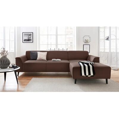 Domo Collection Amora Ecksofa - Microfaser, Dunkelbraun, 268cm Domo Collection Amora Ecksofa - Microfaser, Dunkelbraun, 268cm