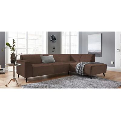 Domo Collection Amora Ecksofa - Microfaser, Dunkelbraun Domo Collection Amora Ecksofa - Microfaser, Dunkelbraun