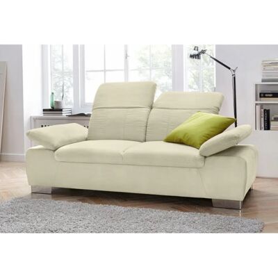 Domo Collection Milan Beige Sofa - 2-Sitzer Modern Microfaser & Leder Domo Collection Milan Beige Sofa - 2-Sitzer Modern Microfaser & Leder