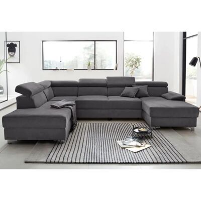 Domo Collection Mira U-Form Sofa - Microfaser, Recamiere, 8,5 Sitze Domo Collection Mira U-Form Sofa - Microfaser, Recamiere, 8,5 Sitze