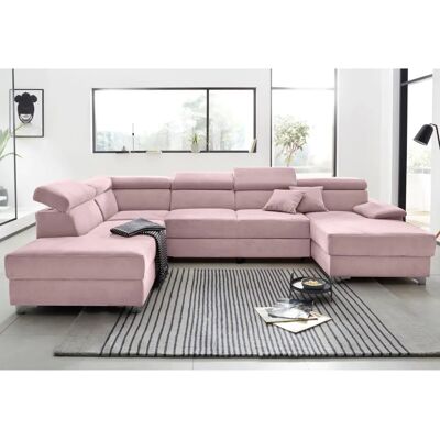 Domo Collection Mira U-Form Sofa - Microfaser, Kopfteilverstellung Domo Collection Mira U-Form Sofa - Microfaser, Kopfteilverstellung