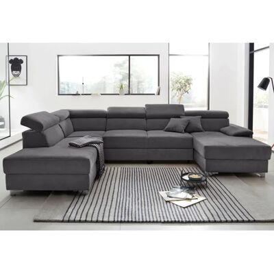 Domo Collection Mira U-Form Sofa - Luxus-Mikrofaser Domo Collection Mira U-Form Sofa - Luxus-Mikrofaser