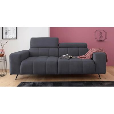 DOMO collection Trento Sofas - Microfaser, Verstellbares Kopfteil, Dunkelgrau DOMO collection Trento Sofas - Microfaser, Verstellbares Kopfteil, Dunkelgrau