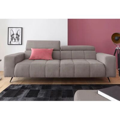 DOMO collection Trento Couch - 2-Sitzer, Grau, Kopfteilverstellung DOMO collection Trento Couch - 2-Sitzer, Grau, Kopfteilverstellung