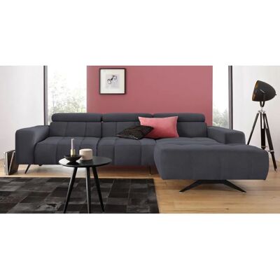 DOMO collection Trento Microfaser-Sofa - Wendbare Recamiere, Dunkelgrau DOMO collection Trento Microfaser-Sofa - Wendbare Recamiere, Dunkelgrau