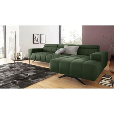 Domo collection Trento Grünes Ecksofa mit verstellbarem Kopfteil - Sofa Domo collection Trento Grünes Ecksofa mit verstellbarem Kopfteil - Sofa