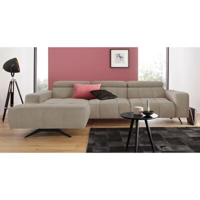 Domo collection Trento L-Form Sofa - Mikrofaser, Links, Grau Domo collection Trento L-Form Sofa - Mikrofaser, Links, Grau