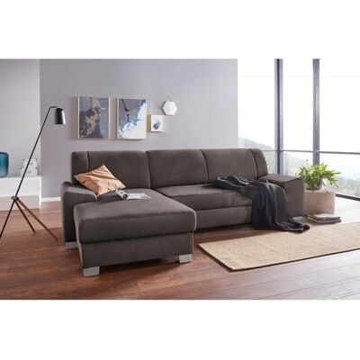 Domo Collection Anzio L-Form Sofa - L-Form, Microfaser, Grau Domo Collection Anzio L-Form Sofa - L-Form, Microfaser, Grau