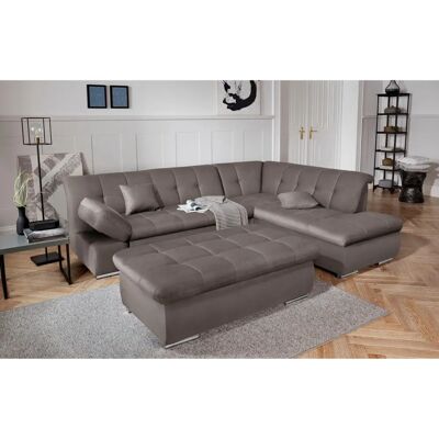 DOMO COLLECTION Mona L-Form Sofa - Modular, Grau, mit Bettfunktion DOMO COLLECTION Mona L-Form Sofa - Modular, Grau, mit Bettfunktion
