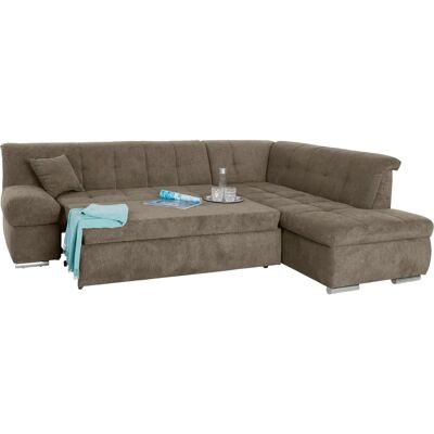 Ecksofa DOMO COLLECTION Mona L-Form - Microfaser Chenille - Ottomane rechts - Bettfunktion Ecksofa DOMO COLLECTION Mona L-Form - Microfaser Chenille - Ottomane rechts - Bettfunktion