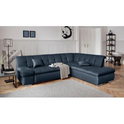 Domo Collection Mona L-Form Sofa - Dunkelblau - 4 Sitze Domo Collection Mona L-Form Sofa - Dunkelblau - 4 Sitze