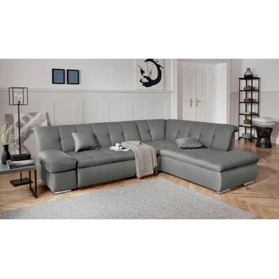 Domo Collection Mona L-Form Sofa - Polyester Chenille - Ottomane rechts - 4 Sitze Domo Collection Mona L-Form Sofa - Polyester Chenille - Ottomane rechts - 4 Sitze