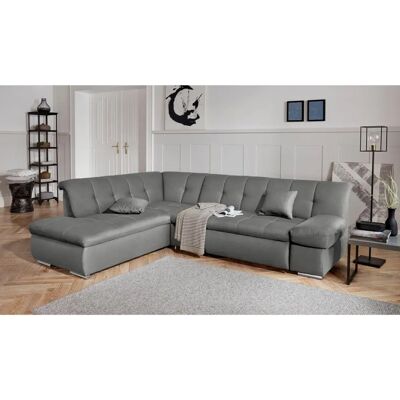 Domo Collection Mona L-Form Sofa - L-Form grau Stoff Domo Collection Mona L-Form Sofa - L-Form grau Stoff