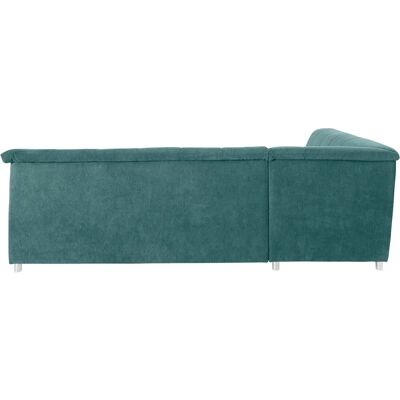 Domo Collection Mona L-Form Sofa - Mikrofaser Chenille, Petrolblau Domo Collection Mona L-Form Sofa - Mikrofaser Chenille, Petrolblau