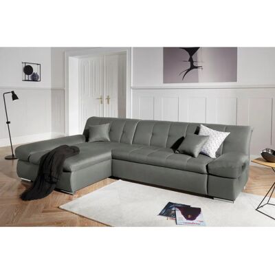 DOMO collection Mona L-Form Sofa - L-Form, Grau, Armlehne, Polyester DOMO collection Mona L-Form Sofa - L-Form, Grau, Armlehne, Polyester
