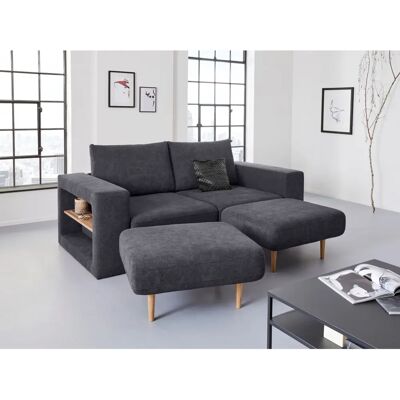 LOOKS BY WOLFGANG JOOP 3-Sitzer Sofa - Verwandlungssofa, Microflausch, Dunkelblau LOOKS BY WOLFGANG JOOP 3-Sitzer Sofa - Verwandlungssofa, Microflausch, Dunkelblau