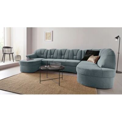 Domo Collection Papenburg U-Form Sofa - Blau Webstoff Domo Collection Papenburg U-Form Sofa - Blau Webstoff