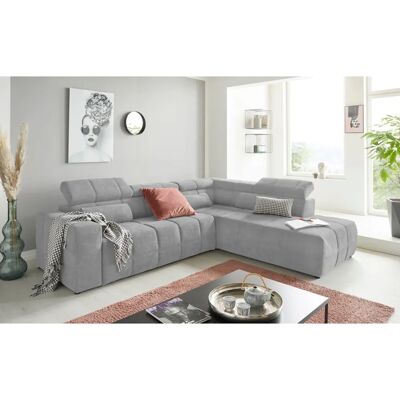 Domo collection Brandon L-Form Sofa - L-Form, chenille, grau Domo collection Brandon L-Form Sofa - L-Form, chenille, grau