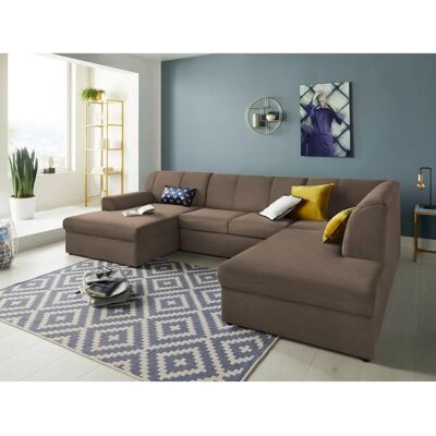 Domo Collection U-Form Wohnlandschaft - 5 Sitze - Braun Domo Collection U-Form Wohnlandschaft - 5 Sitze - Braun