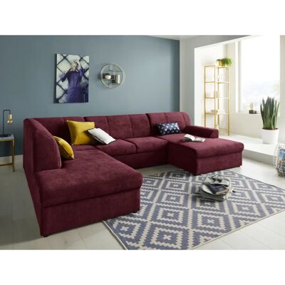 Domo Collection Topper U-Form Sofa - Chenille-Optik - Modernes Design Domo Collection Topper U-Form Sofa - Chenille-Optik - Modernes Design