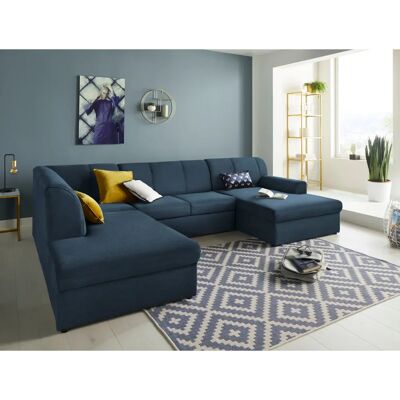 DOMO COLLECTION Topper U-Form Sofa - Dunkelblau - Sofa DOMO COLLECTION Topper U-Form Sofa - Dunkelblau - Sofa