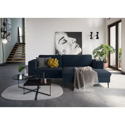 Domo Collection Modica L-Form Sofa - Blau & Modern Domo Collection Modica L-Form Sofa - Blau & Modern