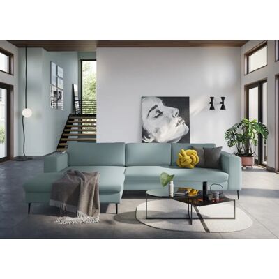 Domo Collection Modica L-Form Sofa - Grün, 329cm Domo Collection Modica L-Form Sofa - Grün, 329cm