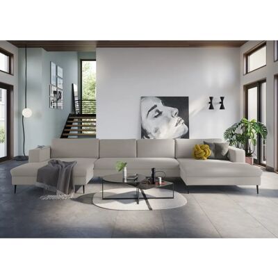 Domo Collection Modica U-Form Sofa - Modernes Grau Wohnzimmer Domo Collection Modica U-Form Sofa - Modernes Grau Wohnzimmer