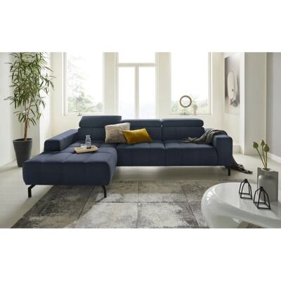 DOMO COLLECTION Cunelli L-Form Sofa - L-Form, Verstellbare Kopfstützen, Dunkelblau DOMO COLLECTION Cunelli L-Form Sofa - L-Form, Verstellbare Kopfstützen, Dunkelblau