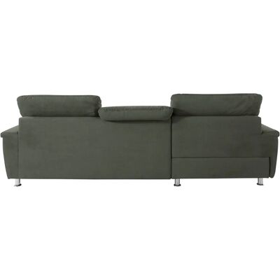 Domo Collection Franzi L-Form Sofa - Chenille, Dunkelgrün, Bettfunktion Domo Collection Franzi L-Form Sofa - Chenille, Dunkelgrün, Bettfunktion