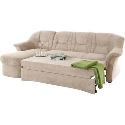 DOMO COLLECTION Sarafina Beiges Ecksofa - L-Form, Chenille, Bettfunktion DOMO COLLECTION Sarafina Beiges Ecksofa - L-Form, Chenille, Bettfunktion