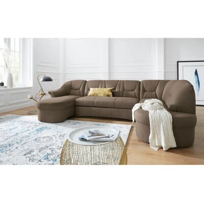 Domo Collection Sarafina Couch - Braun, U-Form, 295cm Domo Collection Sarafina Couch - Braun, U-Form, 295cm