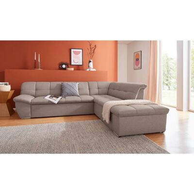Domo Collection Lagoa L-Form Sofa - Webstoff, Rechte Ottomane, Ohne Bettfunktion Domo Collection Lagoa L-Form Sofa - Webstoff, Rechte Ottomane, Ohne Bettfunktion
