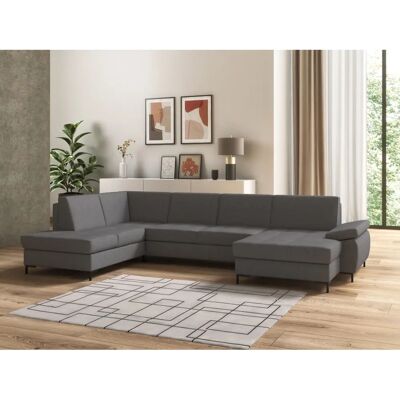 DOMO COLLECTION Capelo U-Form Sofa - U-förmig, Dunkelgrau, Modernes Design DOMO COLLECTION Capelo U-Form Sofa - U-förmig, Dunkelgrau, Modernes Design