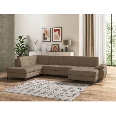 Domo Collection Capelo U-Form Sofa - U-förmiger Sitz, Bettfunktion, rechte Recamiere, Chenille Domo Collection Capelo U-Form Sofa - U-förmiger Sitz, Bettfunktion, rechte Recamiere, Chenille