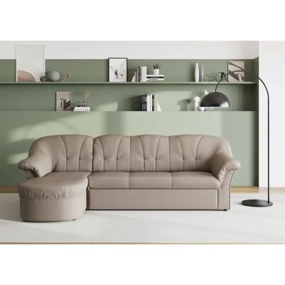 DOMO COLLECTION Pegnitz L-Form Sofa - L-förmiges beiges Polyester-Sofa DOMO COLLECTION Pegnitz L-Form Sofa - L-förmiges beiges Polyester-Sofa