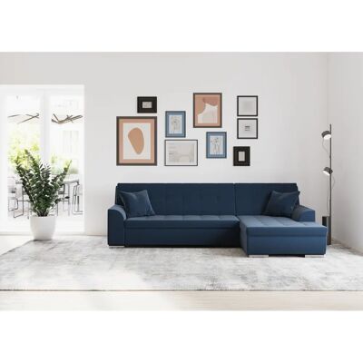 Domo Collection Treviso Ecksofa - Blau, L-Form, 267cm Domo Collection Treviso Ecksofa - Blau, L-Form, 267cm