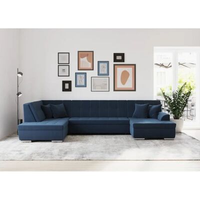 Domo Collection Treviso Couch - XXL, Dunkelblau, Modernes Steppmuster Domo Collection Treviso Couch - XXL, Dunkelblau, Modernes Steppmuster