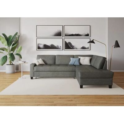 DOMO COLLECTION Florentina L-Form Ecksofa - Mikrofaser, Rechte Ottomane, Schlaffunktion, Grau DOMO COLLECTION Florentina L-Form Ecksofa - Mikrofaser, Rechte Ottomane, Schlaffunktion, Grau
